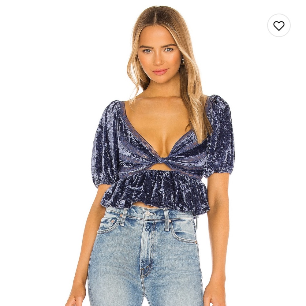 Free People Yours Truly Velvet Top